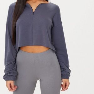 Zip front charcoal sweater (Yeezy inspired)